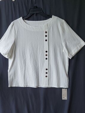 Women’s White  EMERY ROSE 100% COTTON Top
